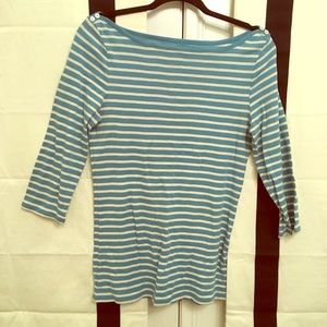 Striped boat neck tee